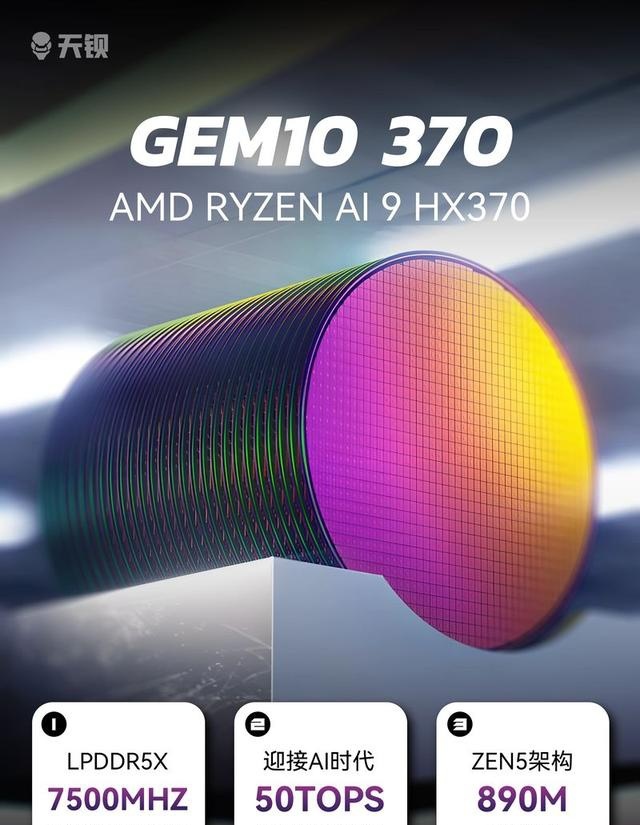 天钡GEM10 370迷你PC亮相：首搭AMD Ryzen AI9HX370APU，0.6升，AI算力50TOPS