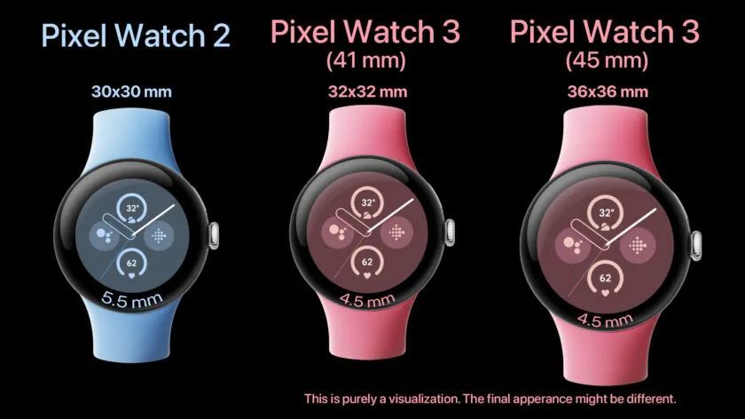 谷歌Pixel Watch 3/XL智能手表曝光：支持UWB、改善续航、更小边框、亮度翻番等