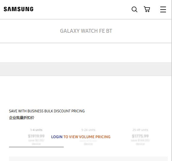 三星Galaxy Watch FE智能手表官网偷跑：名称确认，配40mm表盘