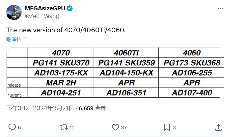 消息称英伟达近期升级RTX 4060/4070 GPU显卡